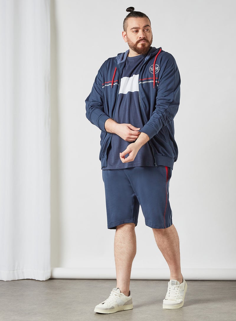 North 56°4 Plus Size Colourblock T-Shirt Navy  - Image 3