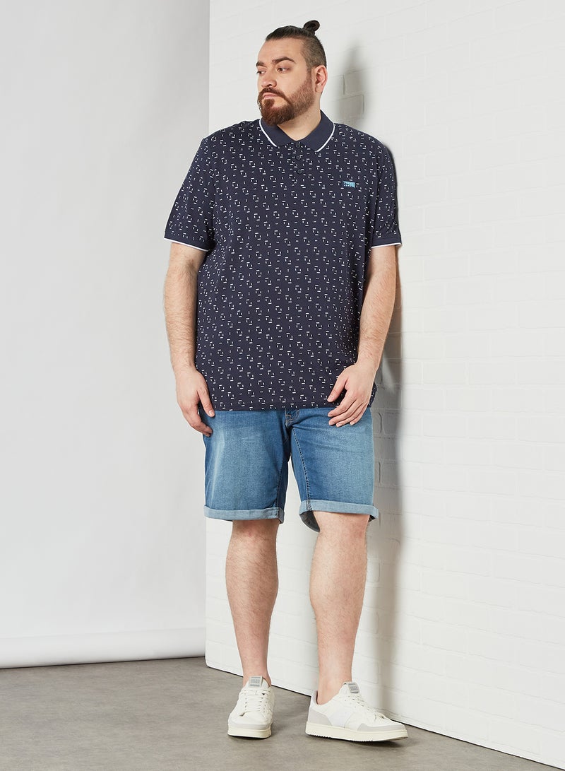 North 56°4 - Plus Size Roll Up Hem Shorts Blue - Image 1