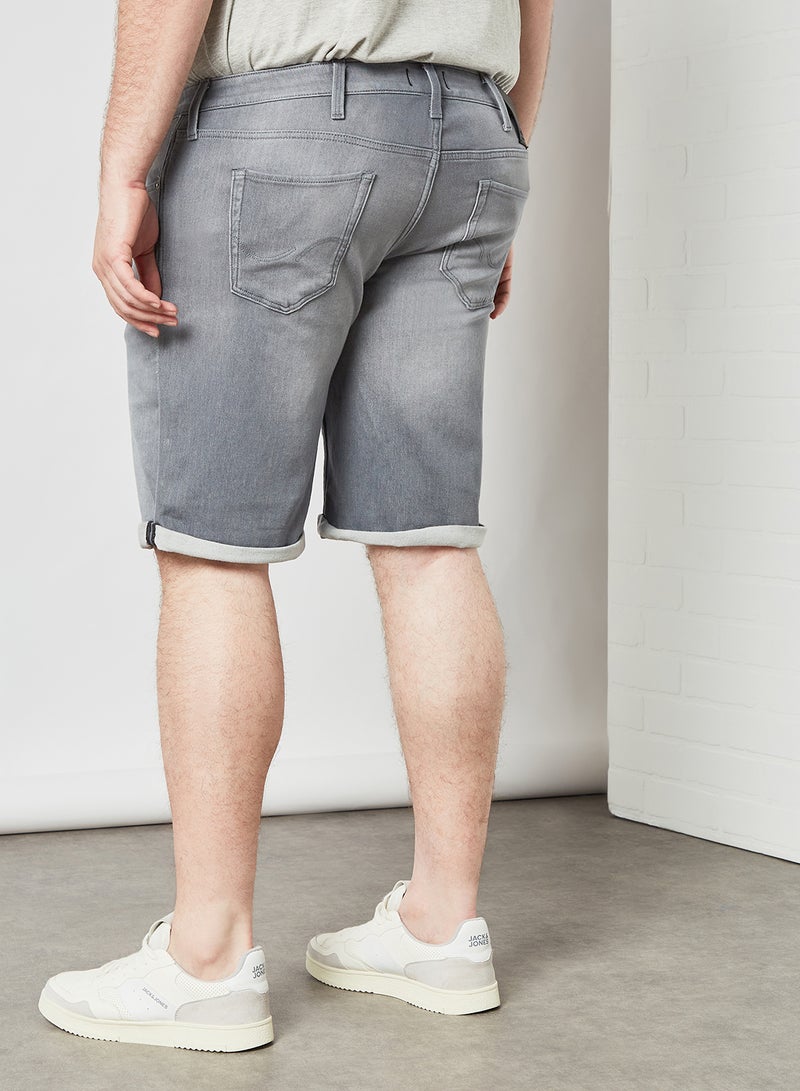 JACK & JONES - Plus Size Roll Up Hem Shorts Grey - Image 1