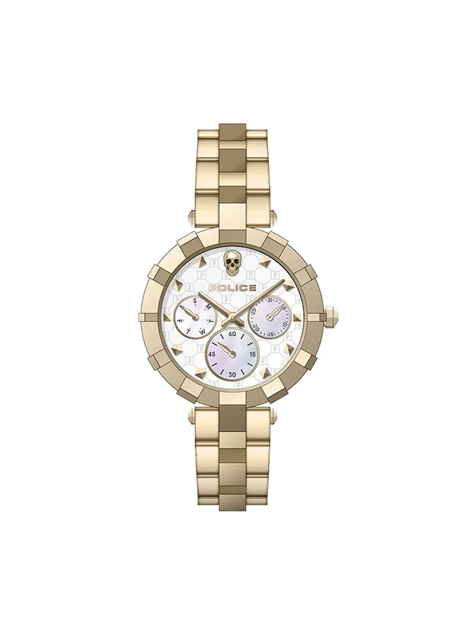 POLICE Police Hakkai Rock Rebel Women's Wrist Watch with Stainless Steel Ion Plate Bracelet Strap - PEWLK2116401, Gold
