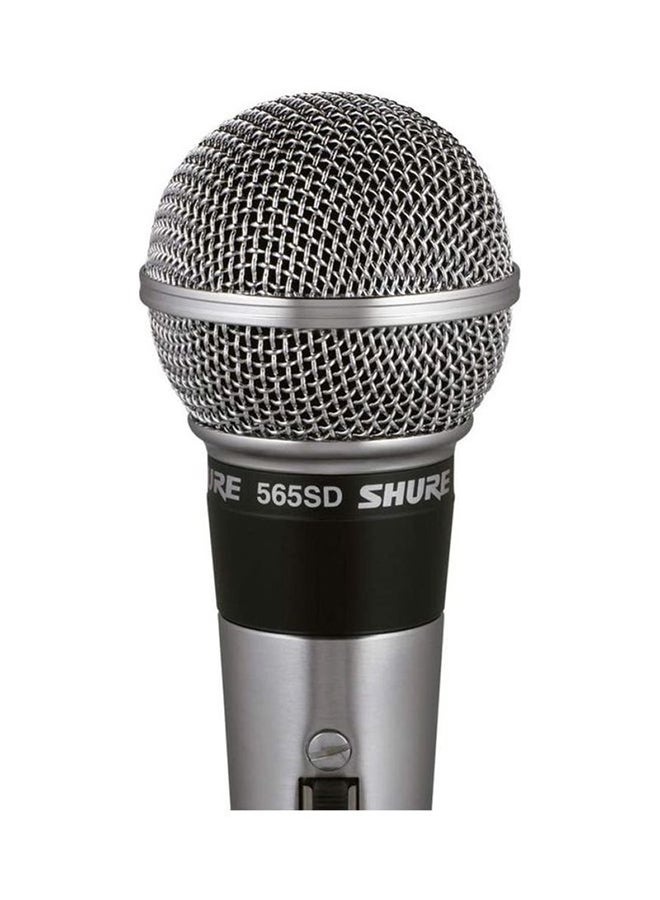 Shure Classic Vocal Microphone Cardioid Pickup Pattern Studio Ready Pop Filter For Live Singing & Performance 565SD-LC Silver  - Image 2