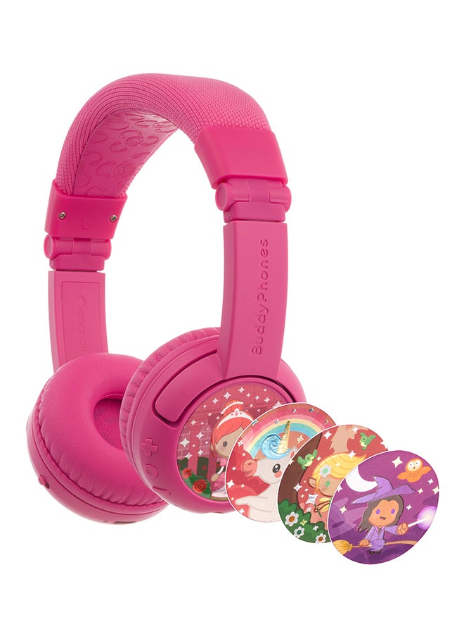 BuddyPhones Play Plus Wireless Bluetooth Headphones for Kids Rose Pink - Image 1