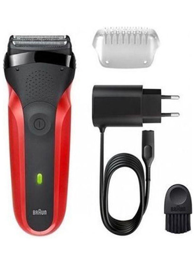 BRAUN 300S Dry Foil Shaver - For Men Black - Red - Image 1