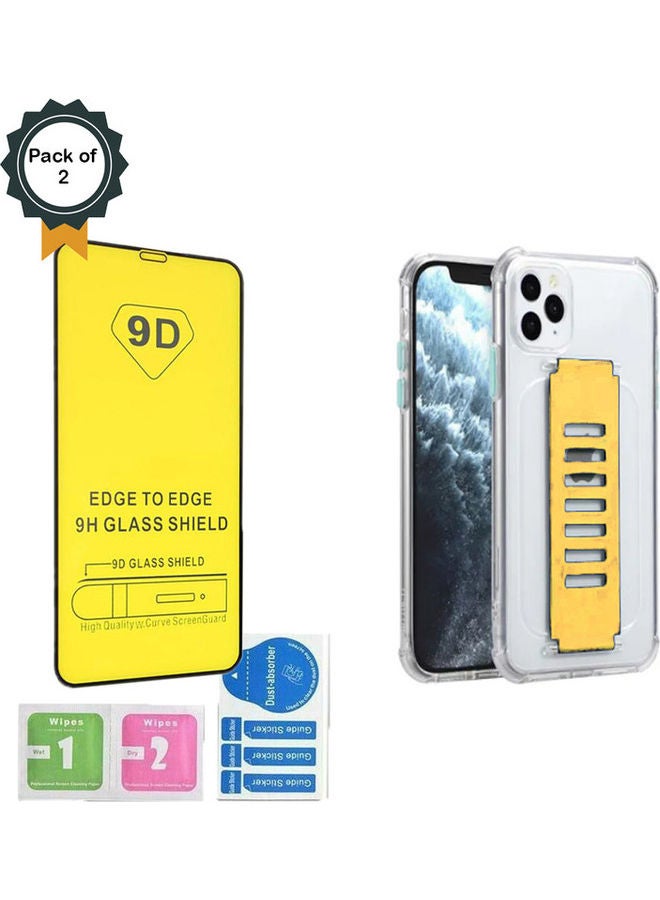 NAISU Protective Case Cover for Apple iPhone 12 Pro with Pack of 2 Screen Protector Yellow/Clear