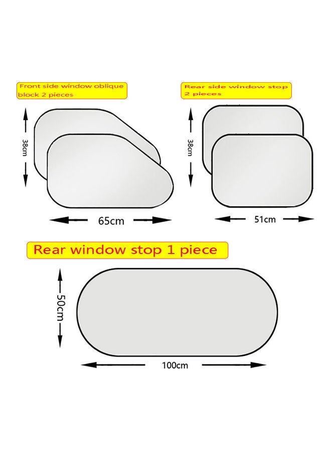 Deo King 5-Piece Coated Car Windows Sunshade - Image 2