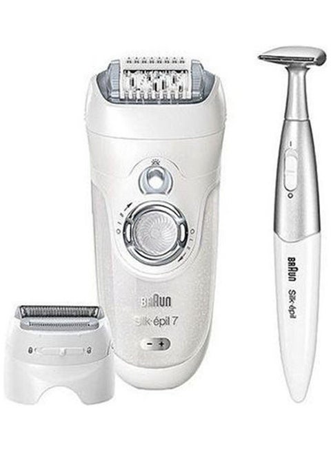 Silk-Épil7 7-561 - Wet & Dry Cordless Epilator With 8 Extras Including Free Bikini Trimmer White