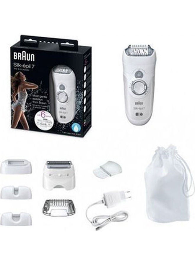 BRAUN - Silk-Épil7 7-561 - Wet & Dry Cordless Epilator With 8 Extras Including Free Bikini Trimmer White - Image 1