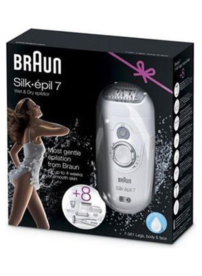 BRAUN - Silk-Épil7 7-561 - Wet & Dry Cordless Epilator With 8 Extras Including Free Bikini Trimmer White - Image 1