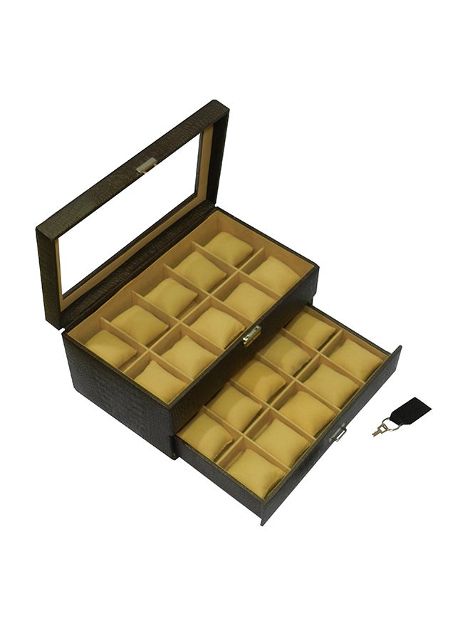 ليفراي صندوق منظم لعرض الساعات مصنوع من جلد البولي يوريثان الفاخر unisex