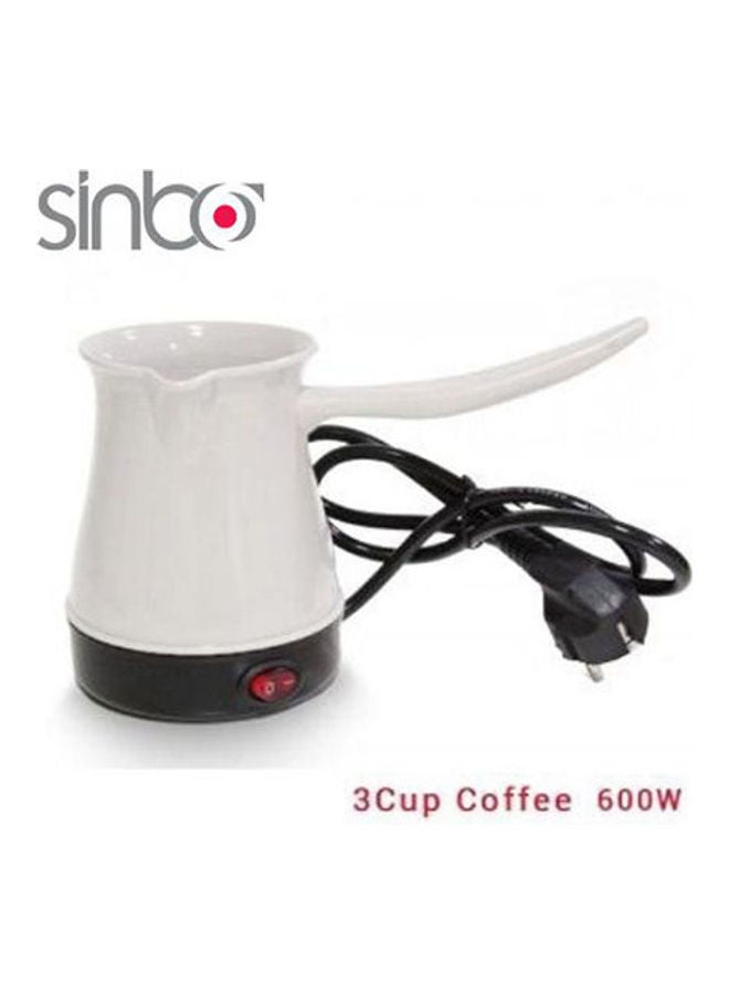 سينبو ماكينة صنع قهوة تركية تعمل بالكهرباء سعة 0.5 لتر وبقدرة 600 وات 0.5 L 600 W SB-8801-WH أبيض - Image 1