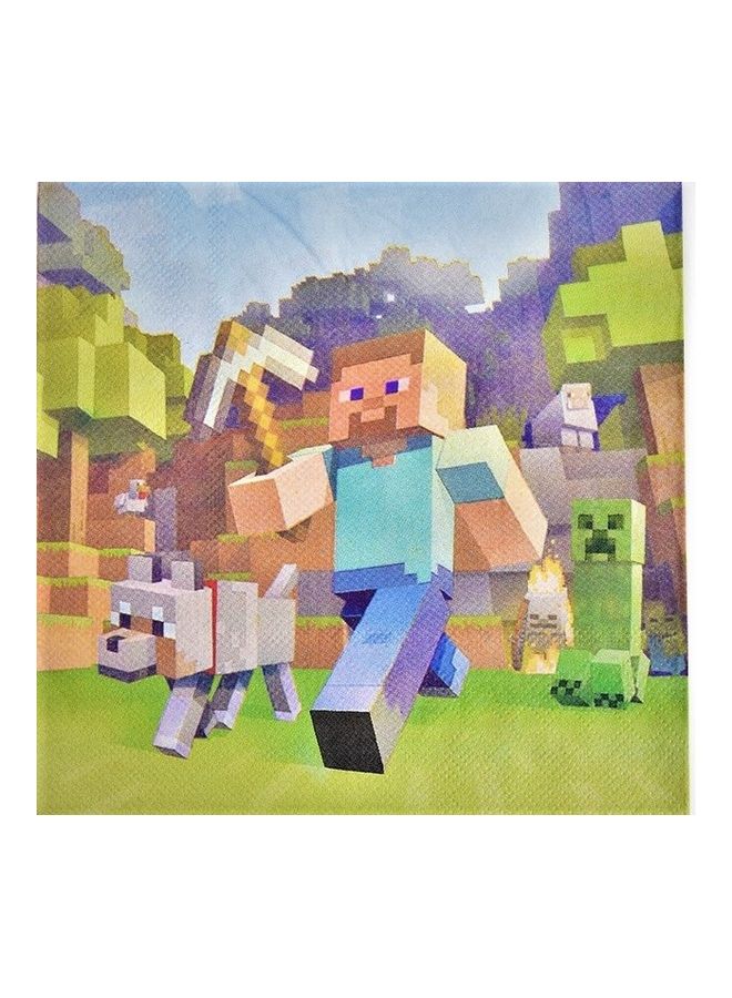 Tamona 20-Piece Minecraft Themed Napkin 