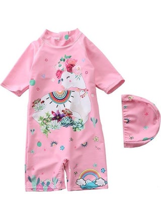 Cartoon Printed Swimming Suit With Cap 3-4Y - v1626085404/N49072279A_1