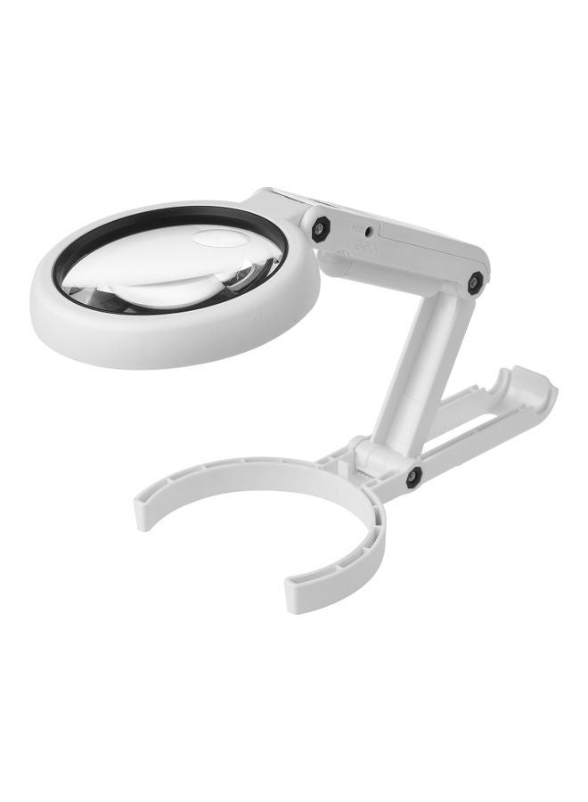 KKmoon Handheld Desk Magnifier With LED Light White - Image 1