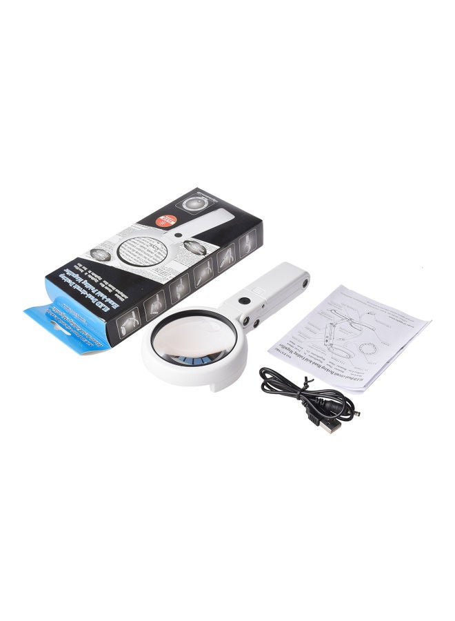 KKmoon Handheld Desk Magnifier With LED Light White - Image 3