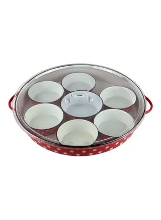 صينية إفطار هيريتاج مع غطاء أحمر/أبيض 40سم - v1626087917/N49078110A_1