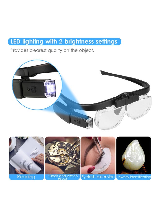 KKmoon Head-Mounted Magnifier Kit Black/Clear - Image 2