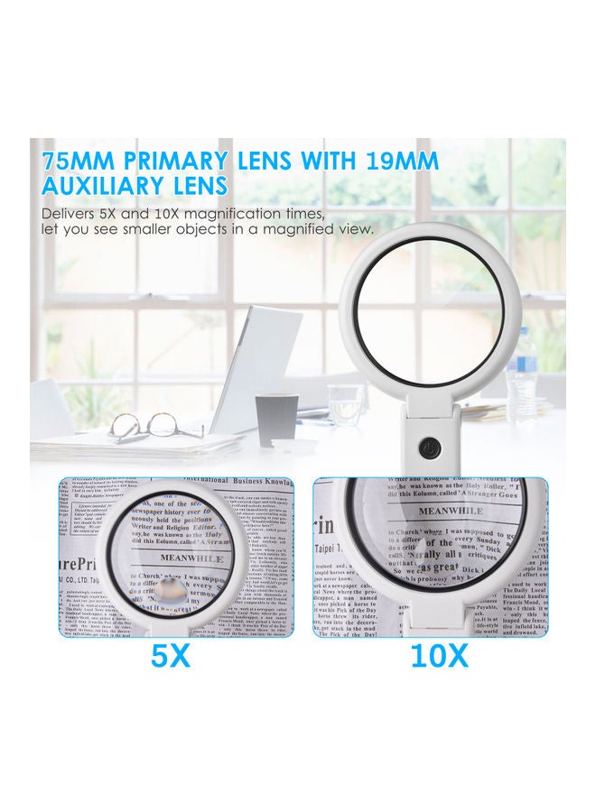 KKmoon Handheld Desk Magnifier Kit White/Black - Image 3