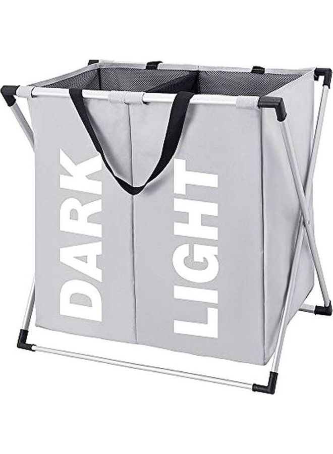 2-Section Foldable Laundry Organizer Grey 21.7x22.8x15inch - Image 1