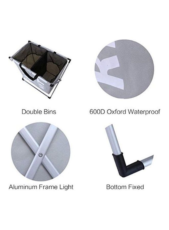 2-Section Foldable Laundry Organizer Grey 21.7x22.8x15inch - Image 4