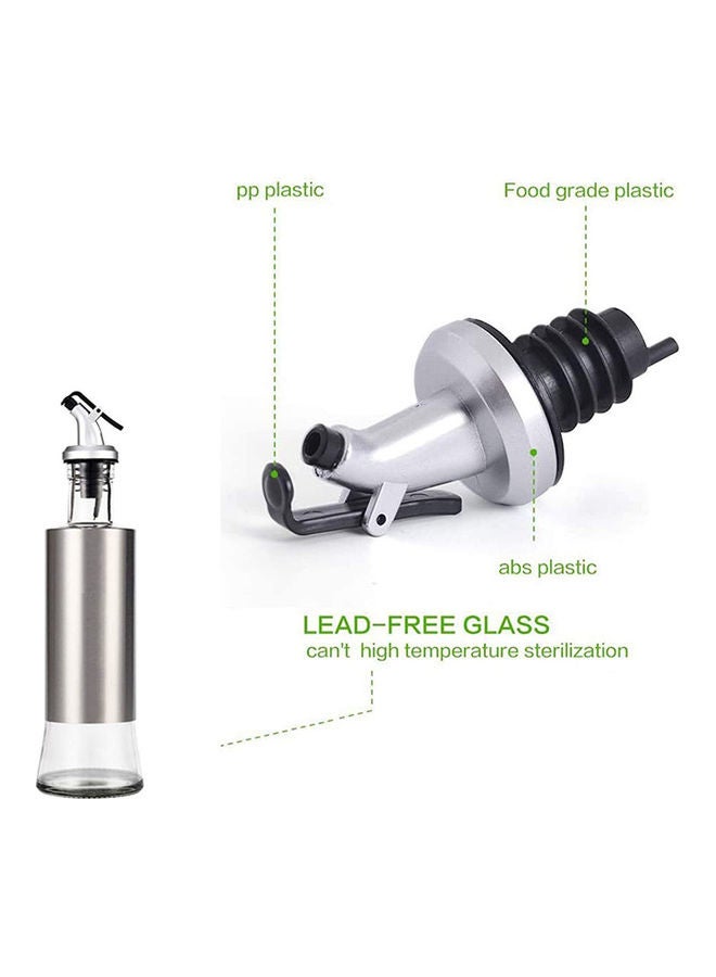 2-Piece Glass Oil Dispenser Silver/Clear  - Image 2