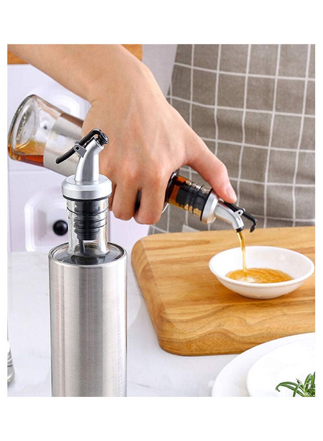 2-Piece Glass Oil Dispenser Silver/Clear  - Image 5