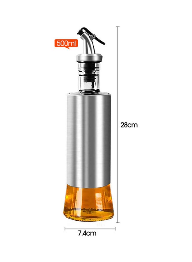 2-Piece Glass Oil Dispenser Silver/Clear  - Image 2