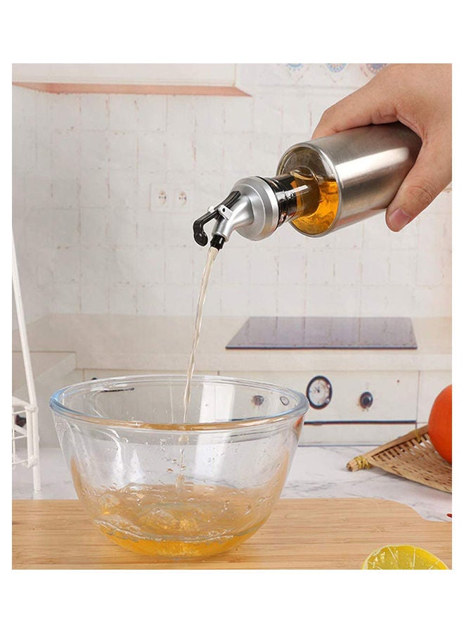 2-Piece Glass Oil Dispenser Silver/Clear  - Image 5
