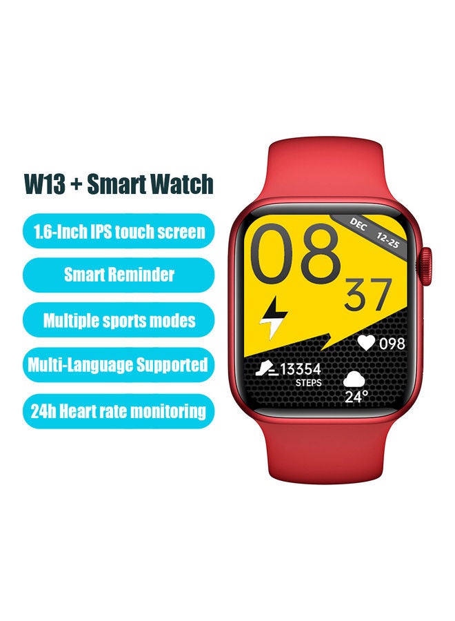 W13+ Smartwatch Red - Image 2