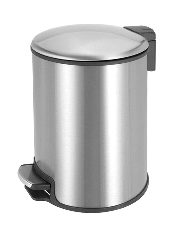 Amal Powder Coated Bathroom Pedal Trash Bin Silver 21 x 28cm - Image 1