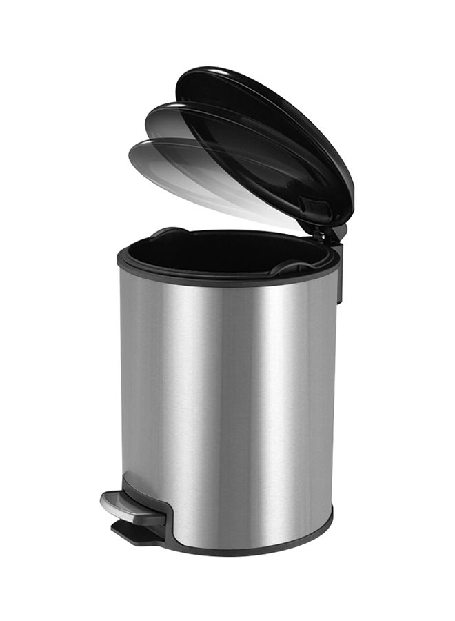 Amal Powder Coated Bathroom Pedal Trash Bin Silver 21 x 28cm - Image 2