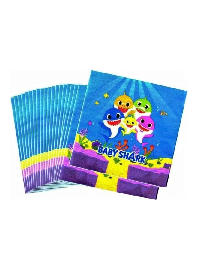 Tamona 20-Piece Baby Shark Napkin