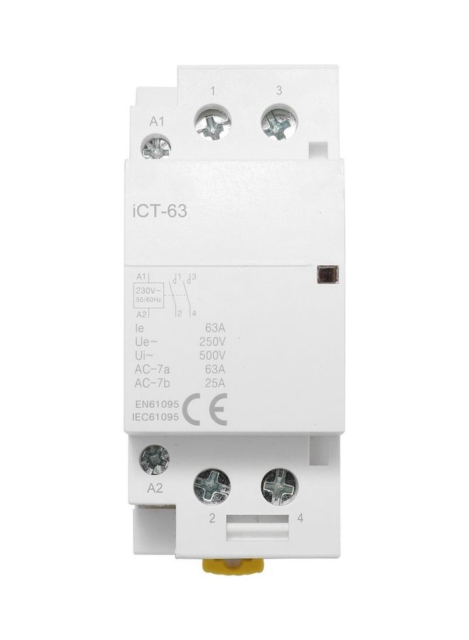 220V AC Connector Electric 50/60Hz Poles Coil AC Modular Contactor White  - Image 1
