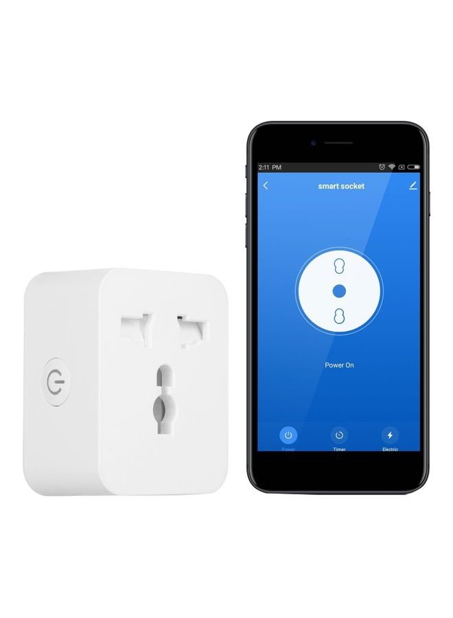 Universal WiFi Smart Plug Socket with Google Home White  - Image 1