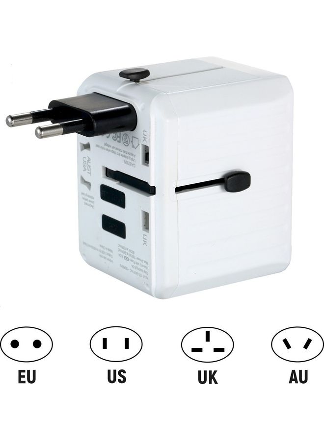 محول الكل في واحد يناسب جميع الأجهزة ب4 منافذ USB مع طاقة ذكية وحماية متعددة أبيض - Image 1