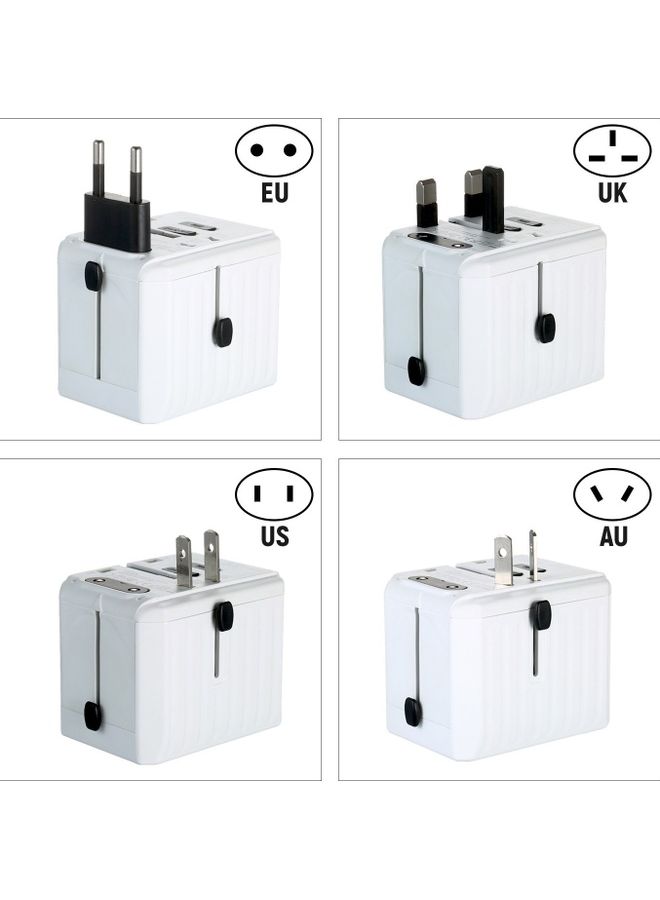 محول الكل في واحد يناسب جميع الأجهزة ب4 منافذ USB مع طاقة ذكية وحماية متعددة أبيض - Image 3