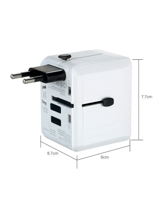 محول الكل في واحد يناسب جميع الأجهزة ب4 منافذ USB مع طاقة ذكية وحماية متعددة أبيض - Image 5
