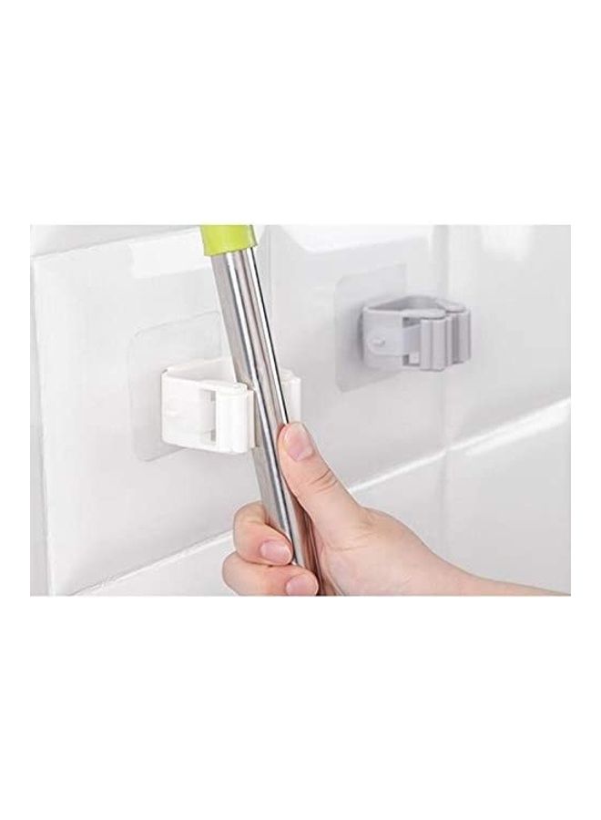 ZENHOME 3-Piece Wall Mounted Mop Holder White/Grey/Clear  - Image 3