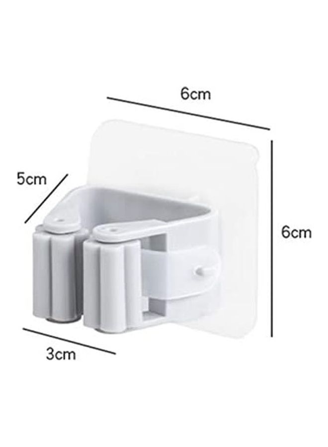 ZENHOME 3-Piece Wall Mounted Mop Holder White/Grey/Clear  - Image 4