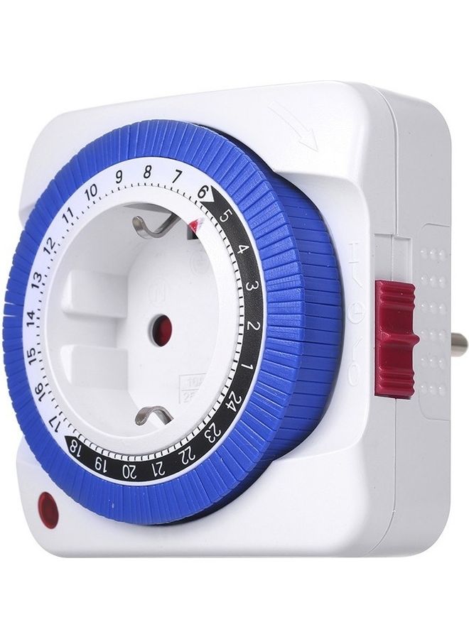 24 Hours Plug-in Timer Mechanical  Switch White/Blue - Image 1