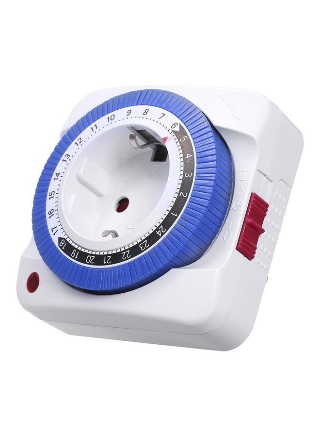 24 Hours Plug-in Timer Mechanical  Switch White/Blue - Image 3