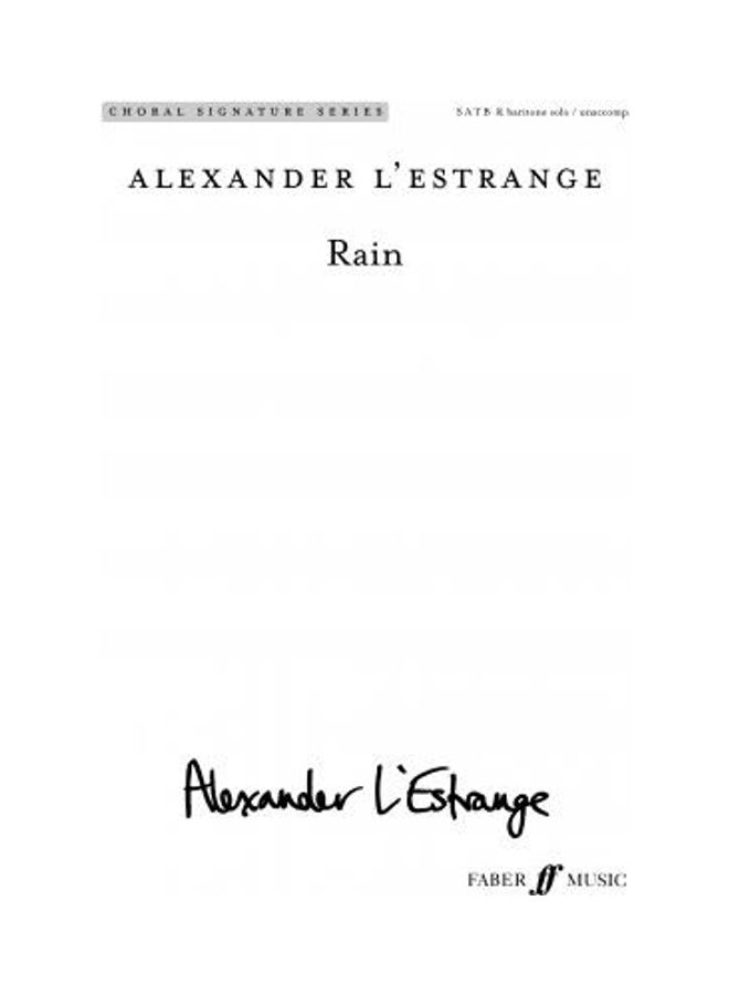 Rain Paperback English by Alexander L'Estrange 