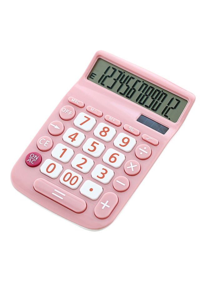 Generic - 12-Digit Dual Power Mini Calculator Pink - Image 1