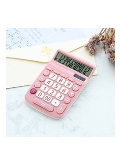 Generic 12-Digit Dual Power Mini Calculator Pink  - Image 2