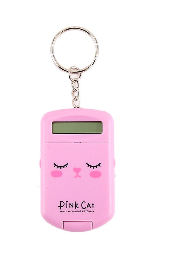 Generic 8-Digit Mini Calculator With Keychain Pink  - Image 1