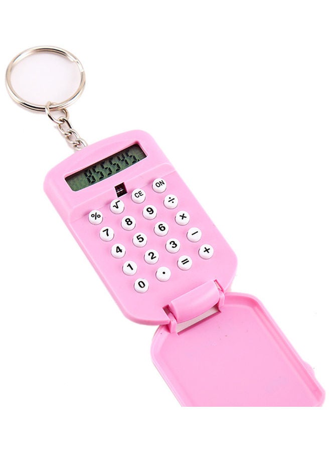 Generic 8-Digit Mini Calculator With Keychain Pink  - Image 3