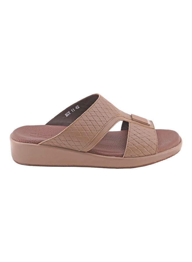 barjeel uno Casual Arabic Sandals Beige - Image 2