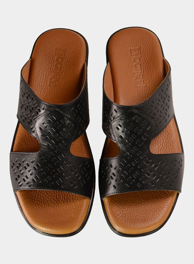 barjeel uno Slip-On Arabic Sandals Black/Brown 