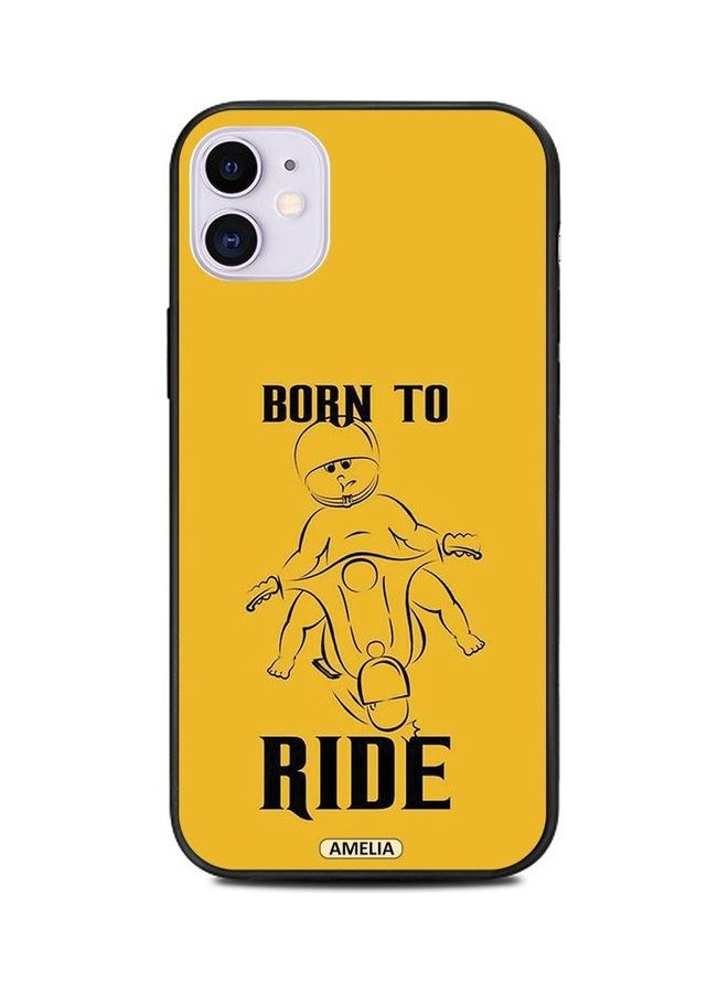 Amelia Born To Ride Protective Case Cover For Apple iPhone 11 Yellow/Black - Image 1