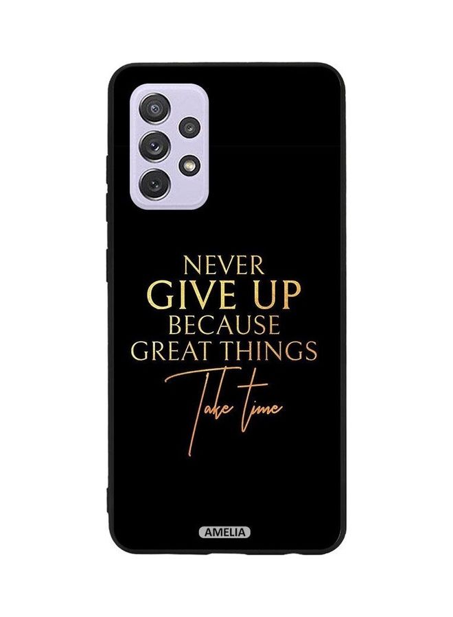 إميليا "غطاء حماية واق بطبعة عبارة "Never Give Up Because" لهاتف سامسونج جالاكسي A52 5G" متعدد الألوان - Image 1