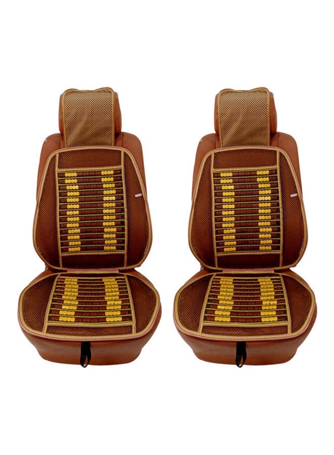 غطاء مُكون من قطعتين لمقعد سيارة مُزين بالخرز - Image 1